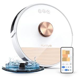 Robot Aspirateur Laveur, HONITURE Q6 Lite Aspirateur Robot, Laser Navigation,Cartographie Multi-étages, 2500Pa, WiFi/App/Alexa, pour Poils Animaux, Sols