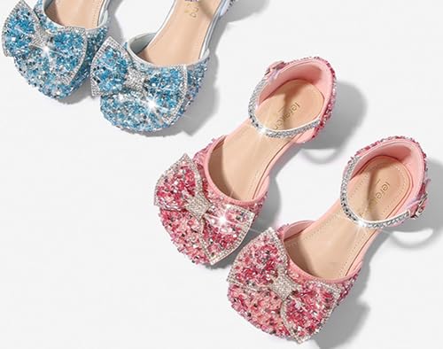 Girls Glittler Bow Dress Shoes Princess Crystal Ballet Flats Party Wedding Flower Shoes4