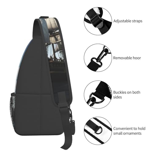 Bolso cruzado tipo bandolera para hombre negro miniatura 5