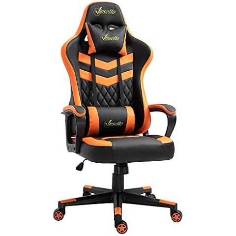 Vinsetto Silla Gaming Ergonómica Altura Regulable Naranja Cover