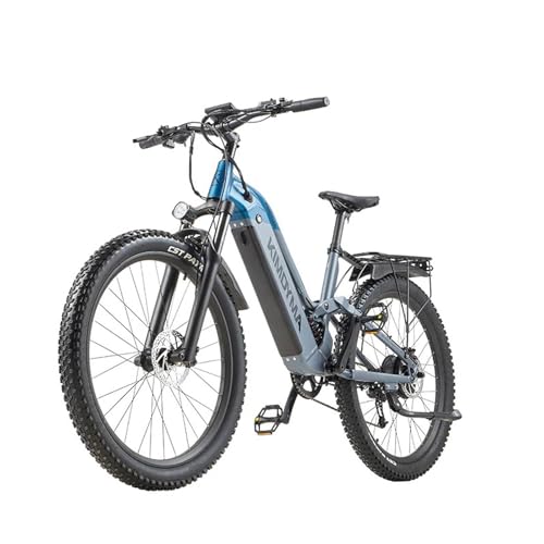 Lamtier Moto Peilin Softsus à suspension complète K02 de 250 W, équipée d'un châssis softsus avec roulements à faible angle, d'un capteur de couple et d'une batterie amovible haute capacité. (bleu)