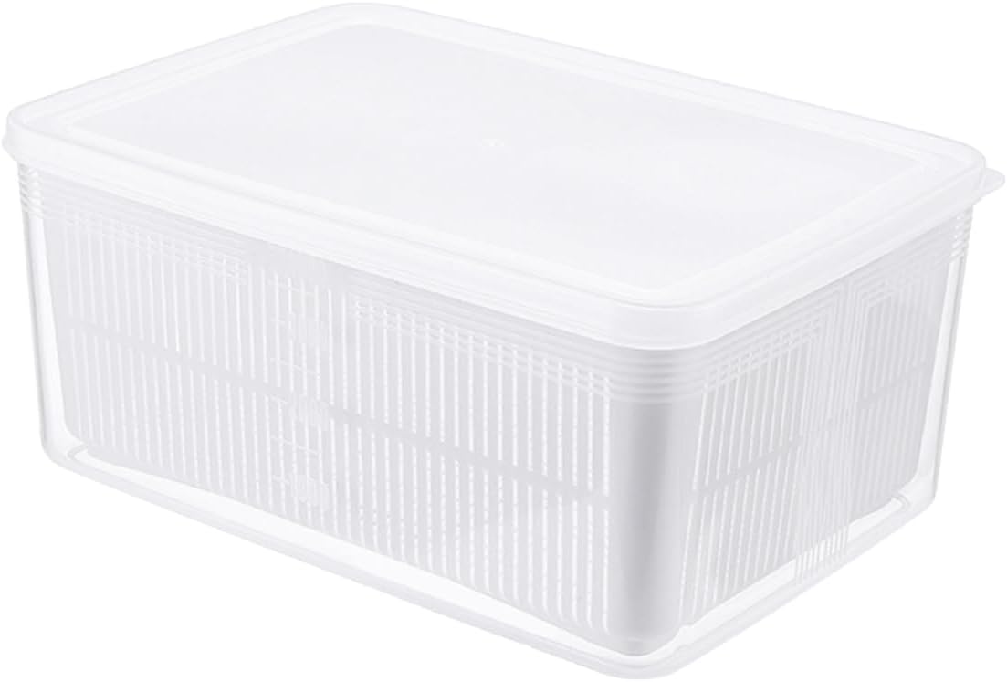 UTHCLO Refrigerator Crisper Vegetable Fresh Containers Food Vegetable Crisper Containers for Fridge Veggie Containers for Refrigerator Container with Lid White Storage Box Fruit
