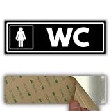 LEIASA | Acrylschild WC Damen – 7,5 x 23 cm – Stärke 2 mm – Acryl – Selbstklebend – Damentoilette – Türschild - (Damen-WC)