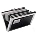 RFID Credit Card Holder Metal Wallet Stainless Steel and Pu Leather Credit Card Protector Case for Men or Women (Black)