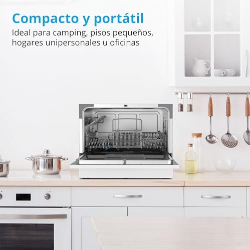 Miniatura 4 de Medion Lavavajillas De Mesa Dwt60 Capacidad 6 Cubiertos, 7 Programas, Programa Eco, Consumo Aprox. 6,5 Litros, Aquastop, Pantalla Led, Bloqueo Para Niños, Md37496 Plata