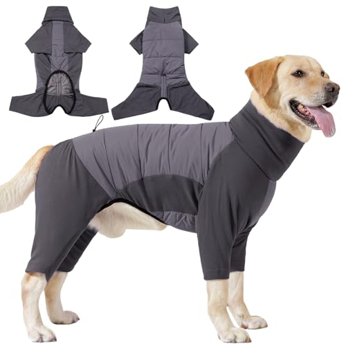 HEYWEAN Hundemantel Fleece mit Beinen Hundepullover Kleine Mittelgroße Grosse Hunde Wintermantel Hundejacke Winter Hundebekleidung Warm Fleecemantel Hund Jacke Hundeoverall Hundepyjama Fleecejacke
