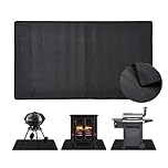 SAFE-TECH NFPA 701 Tested Fire Resistant 24″ x 42″ - Large Heat Resistant Fire Place Floor Mat up to 550°C - Non-Itchy Heavy Duty BBQ Fire Proof Floor Protection Mat– Approved UK Brand