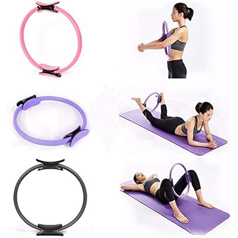 FOReverweihuajz Yoga Pilates Kreis TPE Yoga Fitness Stretch Roller Widerstand Rad Gymnastik Aerobic Übung Rückenmassage Trainingsgerät Abnehmen Magische Taille Form Pilates Ring Lila Cover