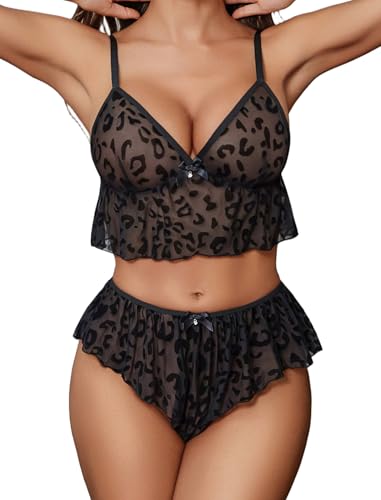 Avidlove Women Sexy Pajama Set Mesh Lingerie Set Sheer Sleepwear See Through Cami Shorts 2 Piece
