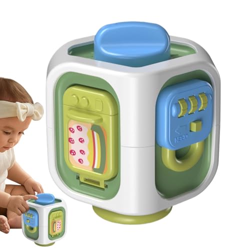 アクティビティキューブ - 指先知育 感覚おもちゃ | キッズトラベルアクティビティビジーキューブボード,男の子 女の子 家庭 学校 教室 ホームスクール 車 パーティー 誕生日