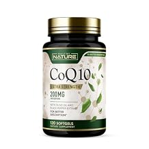 Built by Nature CoQ10 200 mg Coenzyme Q10 with Olive Oil and Black Pepper for High Absorption Supports Heart Health & Energy Antioxidant Supplement 2 Month Supply, 120 Softgels