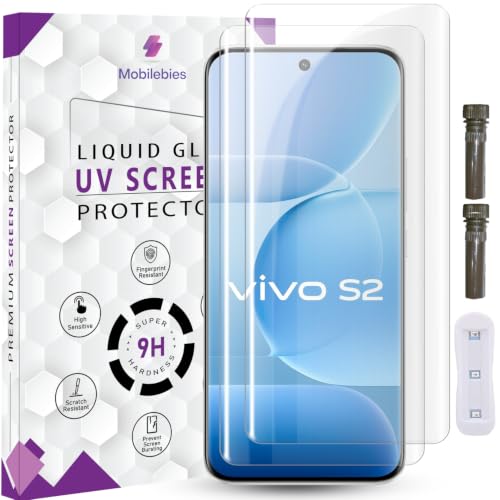 Image of Advanced HD+ UV Tempered Glass Screen Protector For Vivo S2 (6.83 Inch, Pack of 2) Full Adhesive UV Curved Screen Guard, Case Friendly with installation kit & Guide
