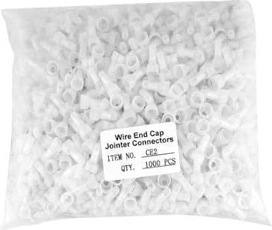 Filox Closed 1000 Pcs CE2 End Crimp Terminal Wire End Cap Transparent Plastic Nylon Protective Closed End Wire Crimp Connector Cap