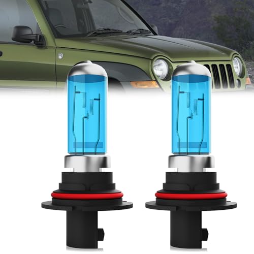 LECCIBUB Headlight Bulbs Compatible With Jeep Liberty 2002-2007, 9007 High Low Beam Headlights Halogen Light Bulb, Super Bright 6000K White, Plug and Play, Pack of 2