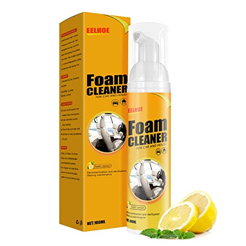 Multifunctional Car Foam Cleaner - Multipurpose Bubble Cleaner Sprays, Lemon Flavor and UV Protectio