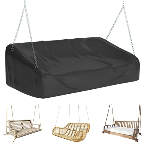 Schleuder Porch Swing Cover, Hanging Porch Swing Cover Waterproof, Outdoor Hanging Swing Cover, Cover For Porch Hanging Swing - Black (61 * 28 * 28/20Inch) #TOP3