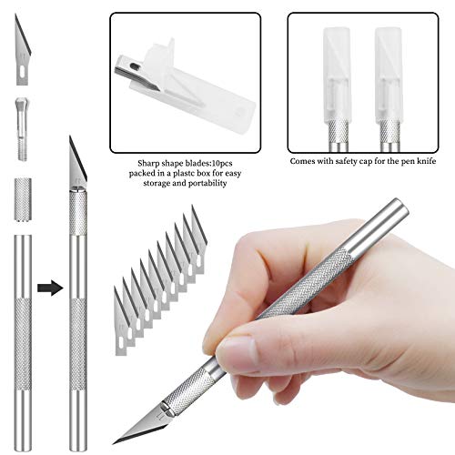 Jetmore 63 Pack Exacto Knife Craft Knife Kit With 60 Pcs Hobby Knife Replacement Blades, Hobby Knife Precision Knife Exacto Knife Set For Diy Craft, Scrapbooking, Art Work Cutting #TOP2