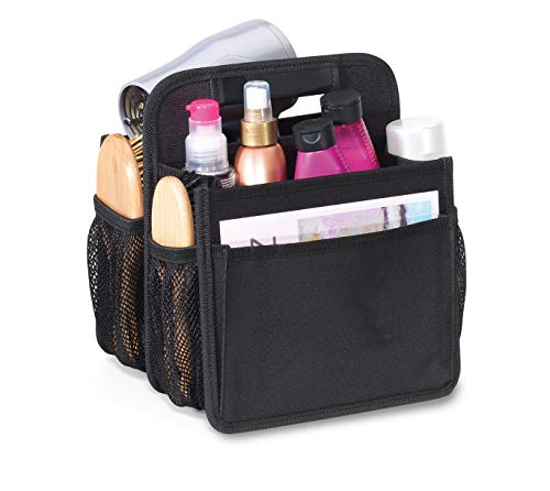 Portable Collapsible All-Purpose Carry Caddy Storage Tote Organizer for Tools, School Supplies| Cleaning Accessories| Picnic Caddy (Black)