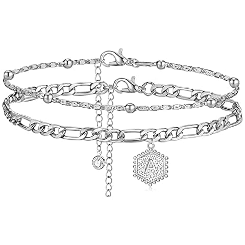 Long Tiantian Silver Initial Anklet Cover