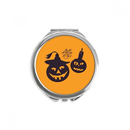 Miroir de poche halloween citrouilles pour retouches maquillage soirée
