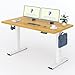 Produktbild FLEXISPOT Höhenverstellbarer Schreibtisch 160×80cm, mit Haken und 25mm EINTEILIGER Tischplatte, ergonomischer Schreibtisch mit LED-Höhenanzeige und Memory-Funktion (Ahorn, Weiß)