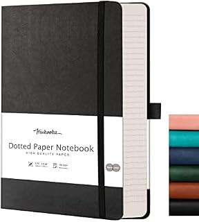 HIUKOOKA Bullet Dotted Journal - 320 Numbered Thick Pages Bound Dot Grid Notebook A5 100gsm Thick Dotted Paper Journal for Note-Taking,Sketching,Planning,Diary with Drawing Board-Green