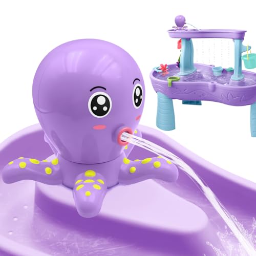 Image of Infowush Octopus Water Table Pump, Battery Powered Water Pump for Water Table 3 Hours Non-Stop Fun Summer Outdoor Sand/Water Table Toys Outside Water Play Table Accessories for Toddlers Kids (Purple)
