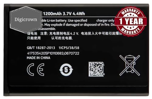 Image of Digicrown Original Battery Compatible for Nokia 3310 | Nokia Asha 220 225 230-1 Year Warranty - (1200mAh) (Compatible for Asha 220 225 230)