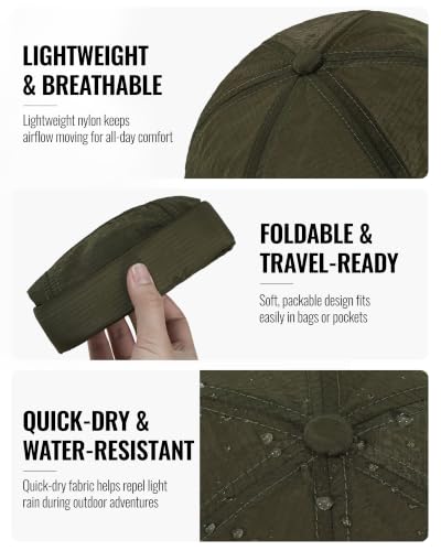 Image of CLAPE Lightweight Breathable Brimless Cap Street Casual Versatile Summer Quick Dry Docker Cap No Brim Sailor Cap Leon Cap