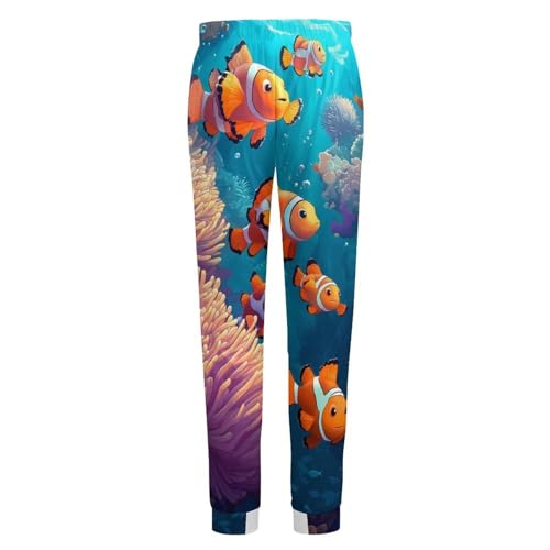 Sea Coral Clownfish Anemone Men's Pajama Bottoms Sleep Lounge Soft Comfy Pants Sleepwear 6