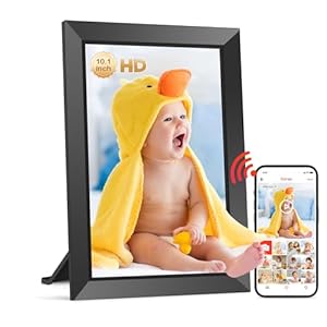 Frameo Digital Photo Frame-10.1″ WiFi Digital Picture Frame IPS Touchscreen 1280 * 800, Built-in 32GB Storage Electronic Photo Frame, Auto-Rotation, Share Photo or Video Instantly via Frameo APP
