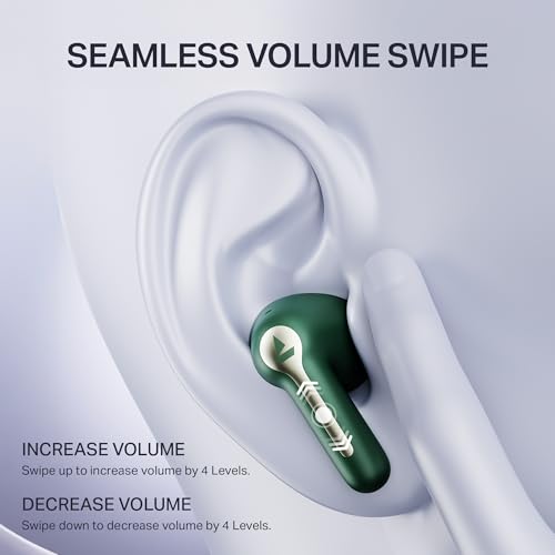 Image of boAt 2025 Launch Airdopes Prime 511, Volume Swipe Control, 50hrs Battery, 4Mics ENx, Multipoint Connection, App Support, Bluetooth Earbuds, TWS Ear Buds Wireless Earphones with mic (Gunmetal Green)