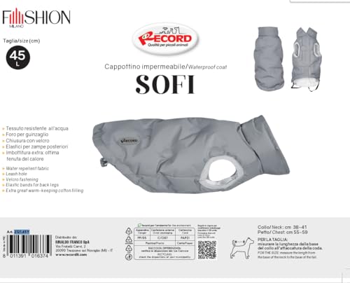 Record - Sofi Dog Coat Romantic Style Waterproof Dog Coat Padded Water Resistant with Velcro Closure and Leash Hole - Image 4