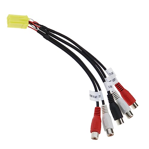 The Lord of the Tools Car 6 Pin Mini ISO Adapter 4 RCA Connector Vehicle Audio Systerm Line Output Converter for Subwoofers Amplifiers Audio Equipment Interfaces 25cm