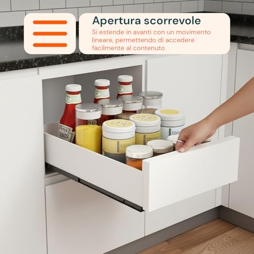 Organiseur multifonction extensible blanc Wintem pour rangement cuisine - 5