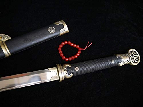Chinese Sword,Pei Dong han jian(Damascus Steel,Alloy,Leather) Full Tang,Heat Tempered