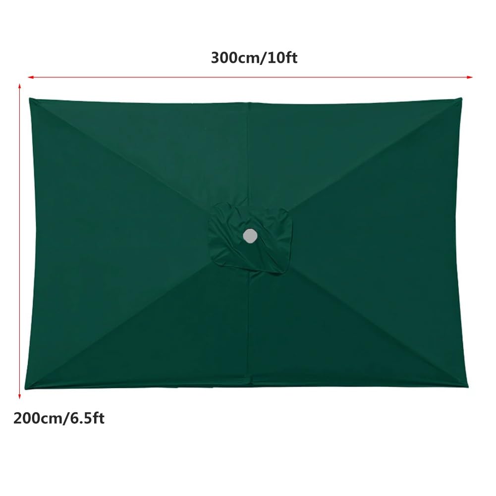 Zapasowy Baldachim do Parasola Ogrodowy Prostokątny 300x200 cm, 6 Żeber Pokrowiec na Parasol Przeciwsłoneczny do Zewnątrz i Patio
