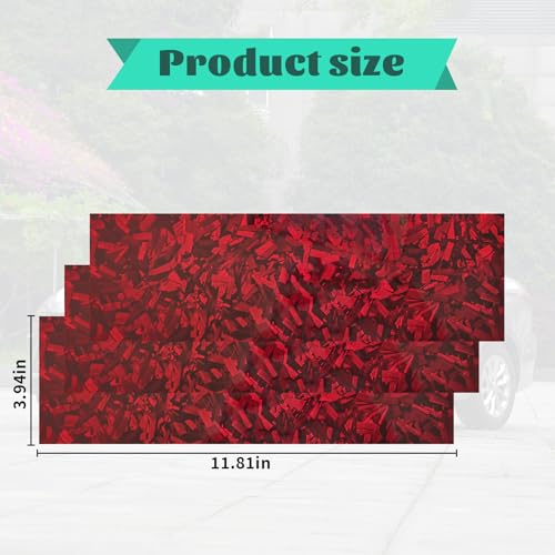 Image of Compatible with 11.8 inch x 4 inch Bowtie Emblem Wrap Kit for Chevy Logo Overlay Vinyl Wrap with Spatula and Cutter 3 Pcs Red Forged Carbon Fiber