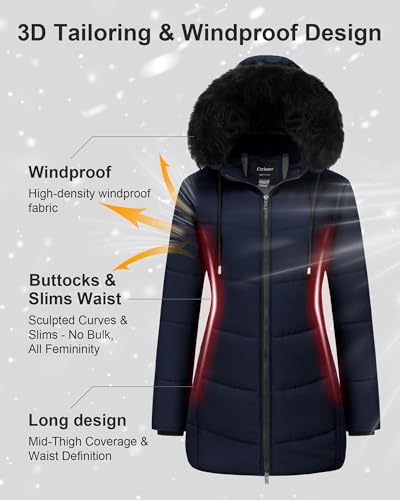 Chrisuno Women's Navy Blue Long Winter Coat: Warm, Stylish, and Ready for Anything! - Image 5