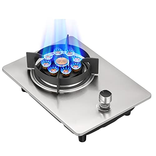 Burner Gas Cooker gas hob Built-in Kitchen Gas Stove，Desktop Gas Hob Cooking ， Black Tempered Glass/Stainless Steel Gas Cooktop, With FFD And Enamel Pan Stands, Cast Iron Pan Support