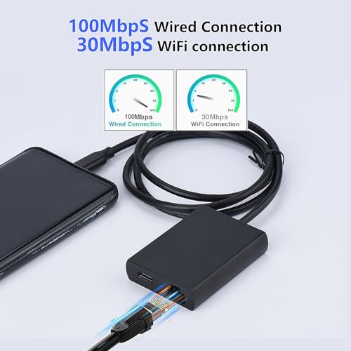 Adaptador USB-C a RJ45 de 1 metro con carga simultánea para MacBook y iPhone 15 Max 6
