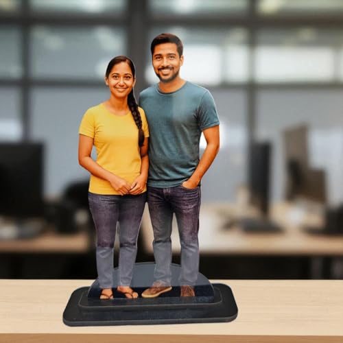 Image of Personalized Wooden Cutout Photo Stand- Customized Picture Display - Unique Gift for Special Occasions (Couple)