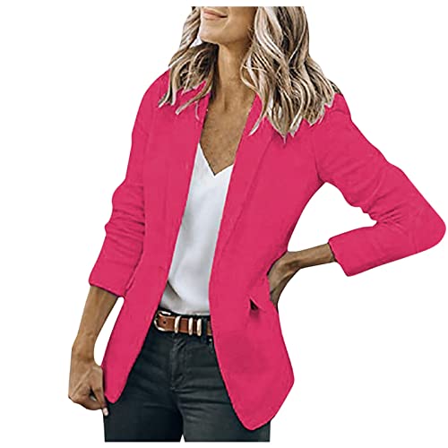Blazer Jackets for Women 2022 Business Casual Outfits Open Front Long Sleeve Lapel Collar Button Work Office Coat Suit