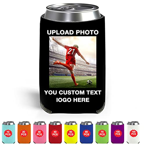 Personalized Can Sleeve Beer Coolers, Custom Can Cooler With Photo Logo for Weddings Fishing Picnics