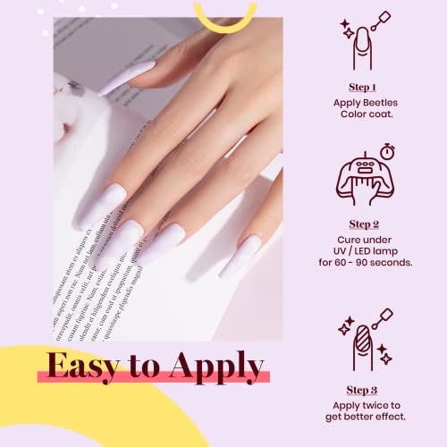 Image of Beetles Purple Gel Polish - 15ml Lilac Light Purple Violet Mauve Color Nails Soak Off UV LED Nail Lamp Gel Polish Summer Colors Nail Art Manicure Salon DIY Home Solid Color | Single 15ml soak-off gel color for purple, lilac, and lavender manicures; cure with a UV /LED lamp.