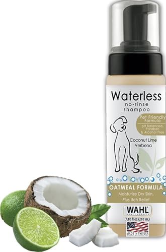 Wahl Waterless No Rinse Shampoo for Animals, Coconut Lime Verbena, 7.1 oz