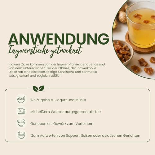 1 kg Ingwerstücke | getrocknet | unbehandelt | scharf | Ingwer Stücke