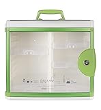 Glosen First Aid Box Lockable Medicine Box with Wall Mounted Function 13.6x6.5x12.4 Inch Green