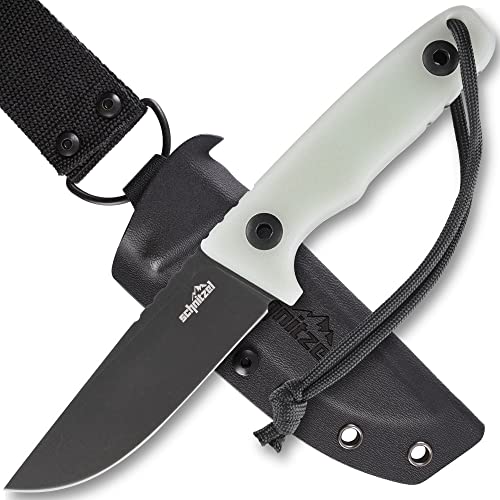 SCHNITZEL TRI - Outdoormesser mit Kydex-Scheide und Dangler-Tragesystem - Bushcraft Jagdmesser Outdoor Messer Freizeitmesser Erwachsene (Jade)
