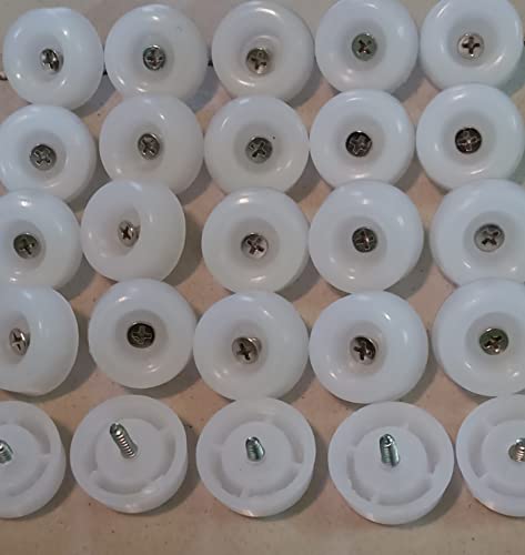 Image of Plastic End Cap Buffer (Pack of 10) with self Tapping SS Screws Suitable for Furniture Base Protection Available in White Color